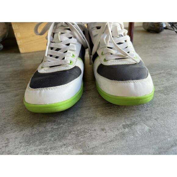 EA7 EMPORIO ARMANI High Top RARE Sneakers Shoes Men's 6.5 Designer White Lime - Picture 3 of 10